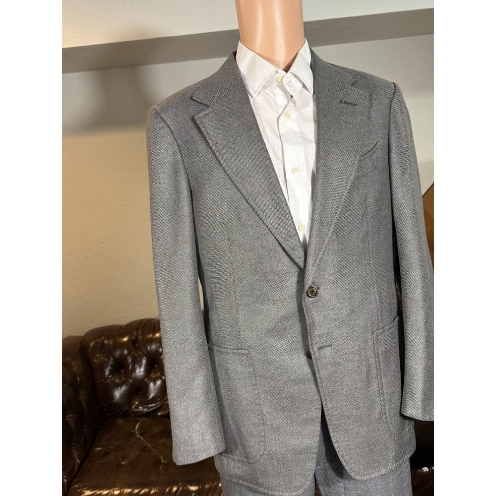 Tom Ford Silk Cashmere Tweed Sportcoat 50R 40R US Taupe Oat Suede Flannel